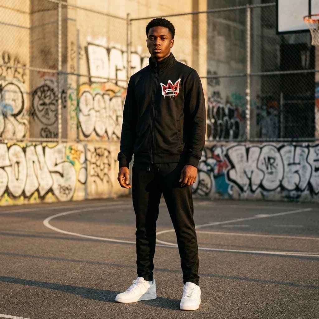 Earn the Crown Track Jacket on model