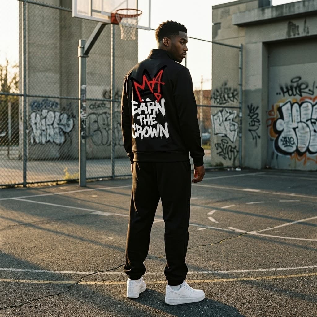 Earn the Crown Track Jacket on model