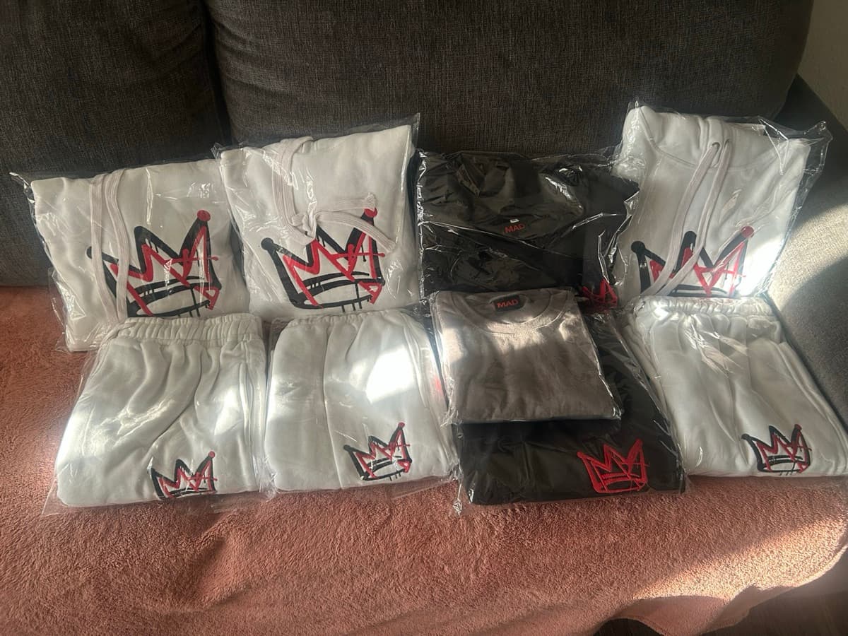 MAD orders folded and bagged, ready to pack